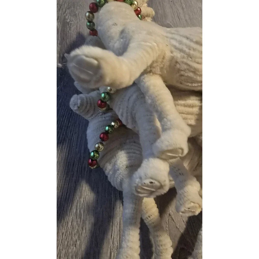 3~ Pottery Barn Chenille Reindeer Christmas bottle brush trees on Antlers
